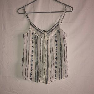 White and Blue Floral Tanktop